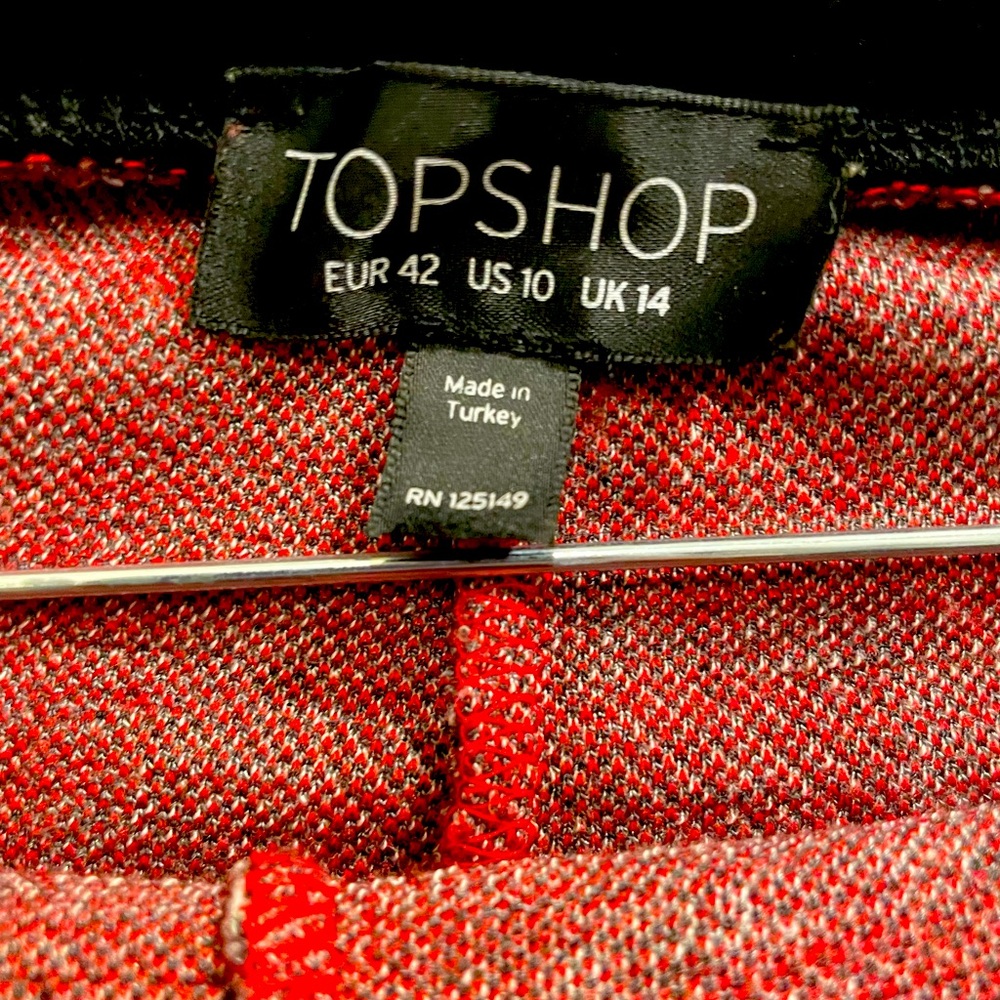 Top Shop Red Flannel Stretch pants